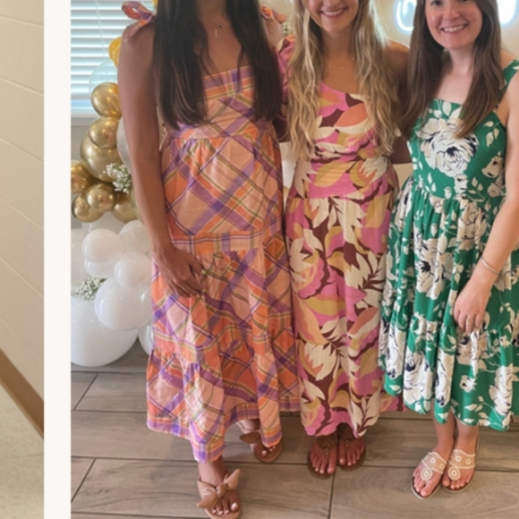 Anthropologie - Kachel - Tie Strap Linen Plaid Maxi Dress - Picture 6 of 12